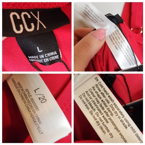 NWT City Chic CCX Red Lace up one piece swimsuit. Women's plus size 20. - Picture 4 of 16